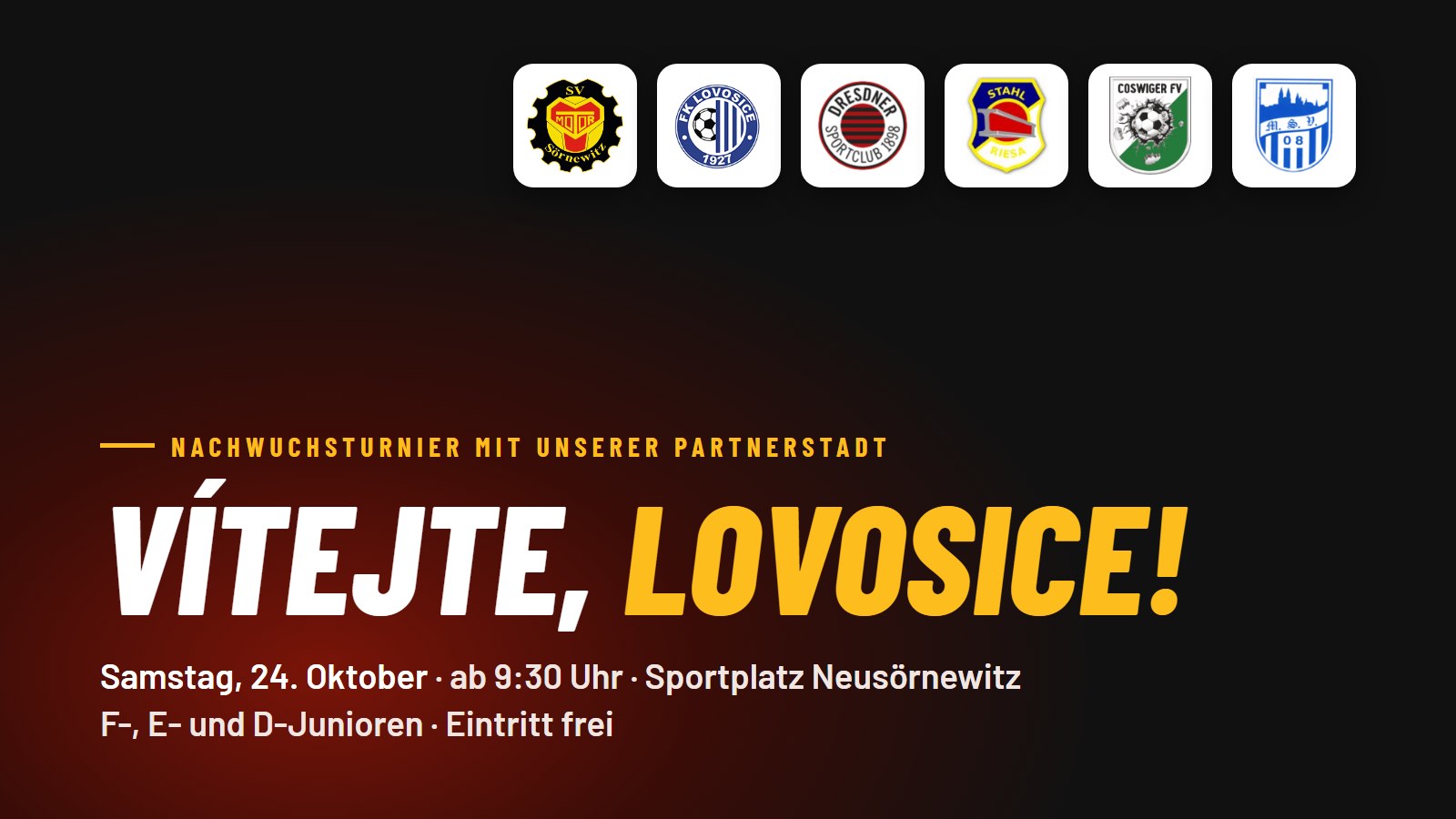 Vítejte, Lovosice! Nachwuchsturnier mit unserer Partnerstadt